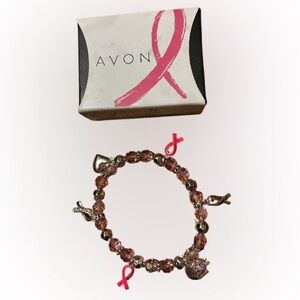 NWT Avon Pink and Silver Breast Cancer Awareness 2016 Bracelet